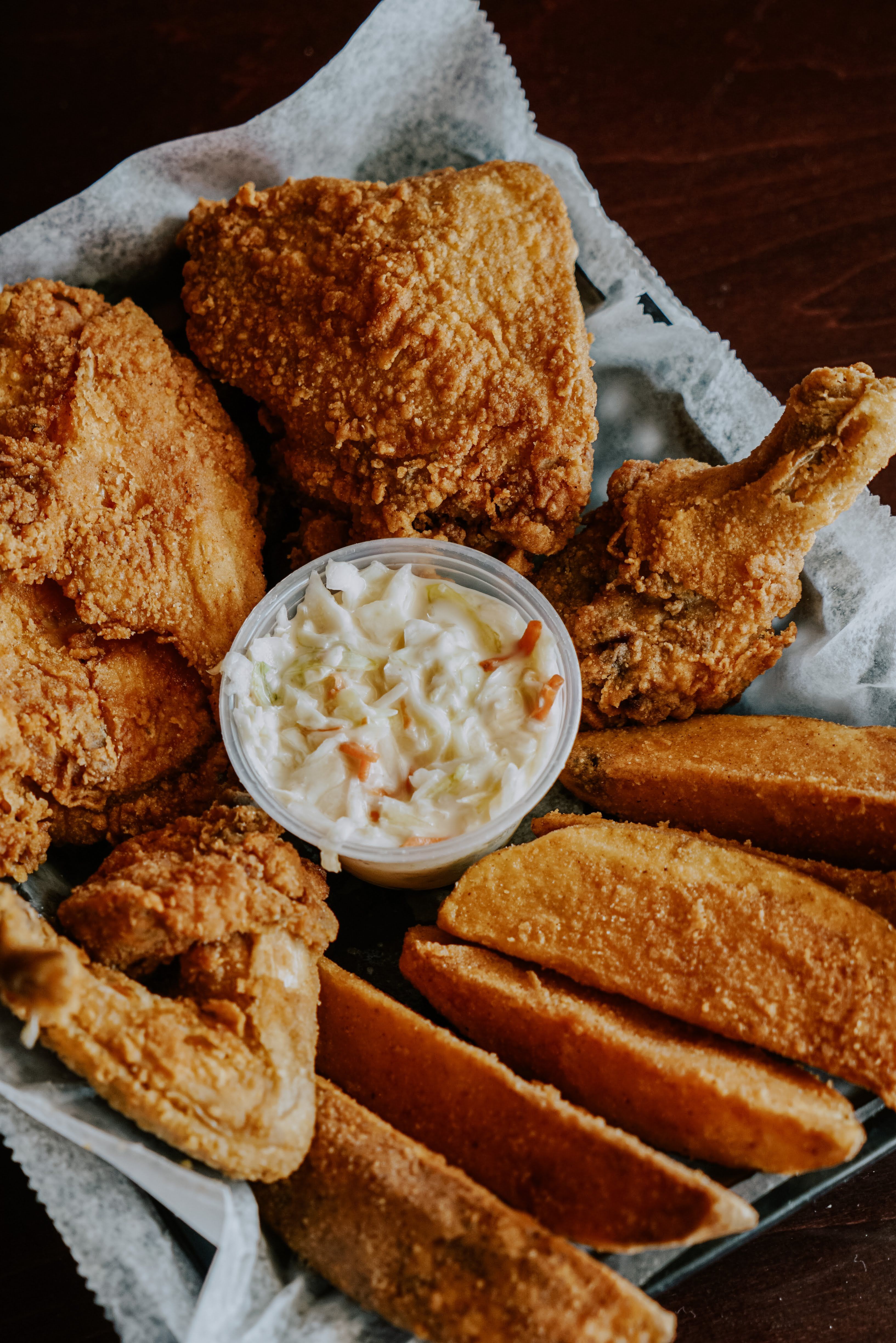 Deliciously crisp fried chicken